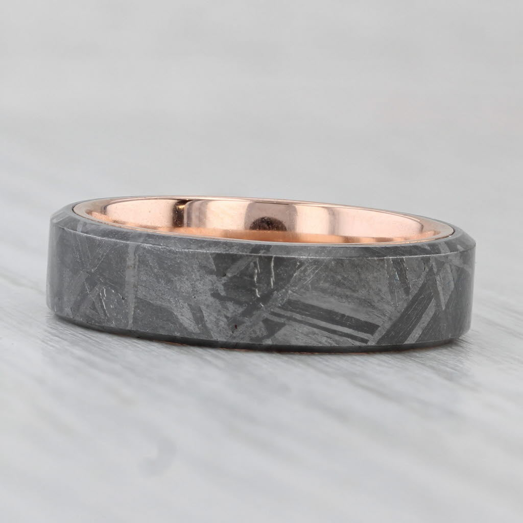 Brilliant Earth Tundra Meteorite Ring 14k Rose Gold Wedding Band Size 9.5 w/ Box