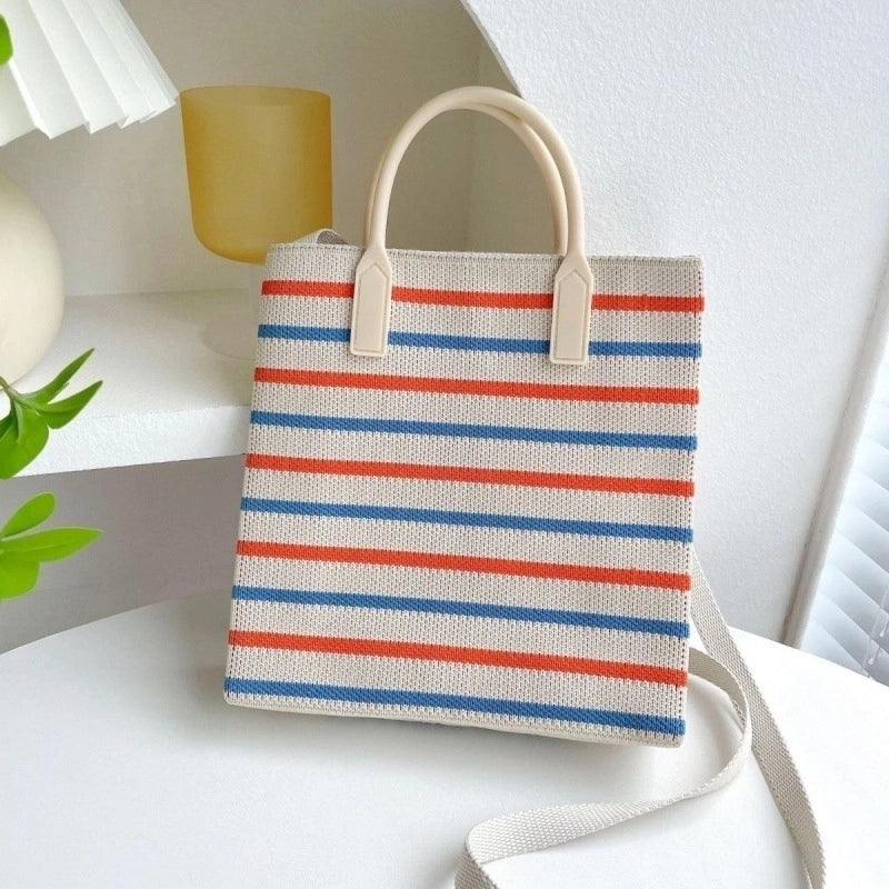 Women's Small Polyester Stripe Plaid Flower Vintage Style Open Crossbody Bag