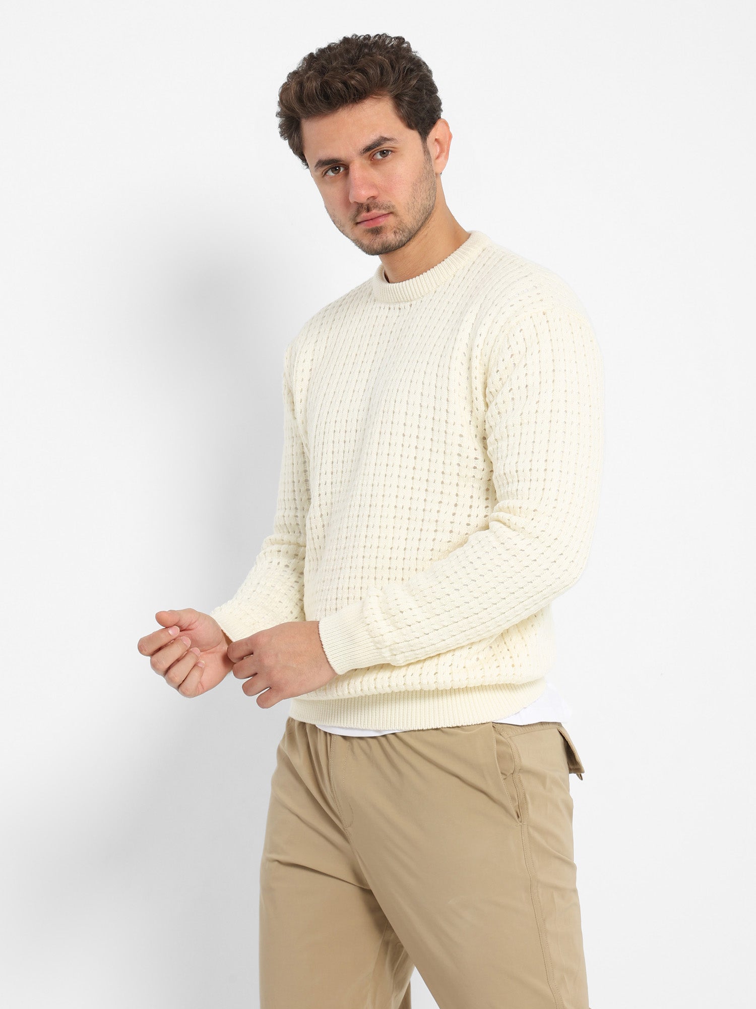Casual Perforated Pullover
