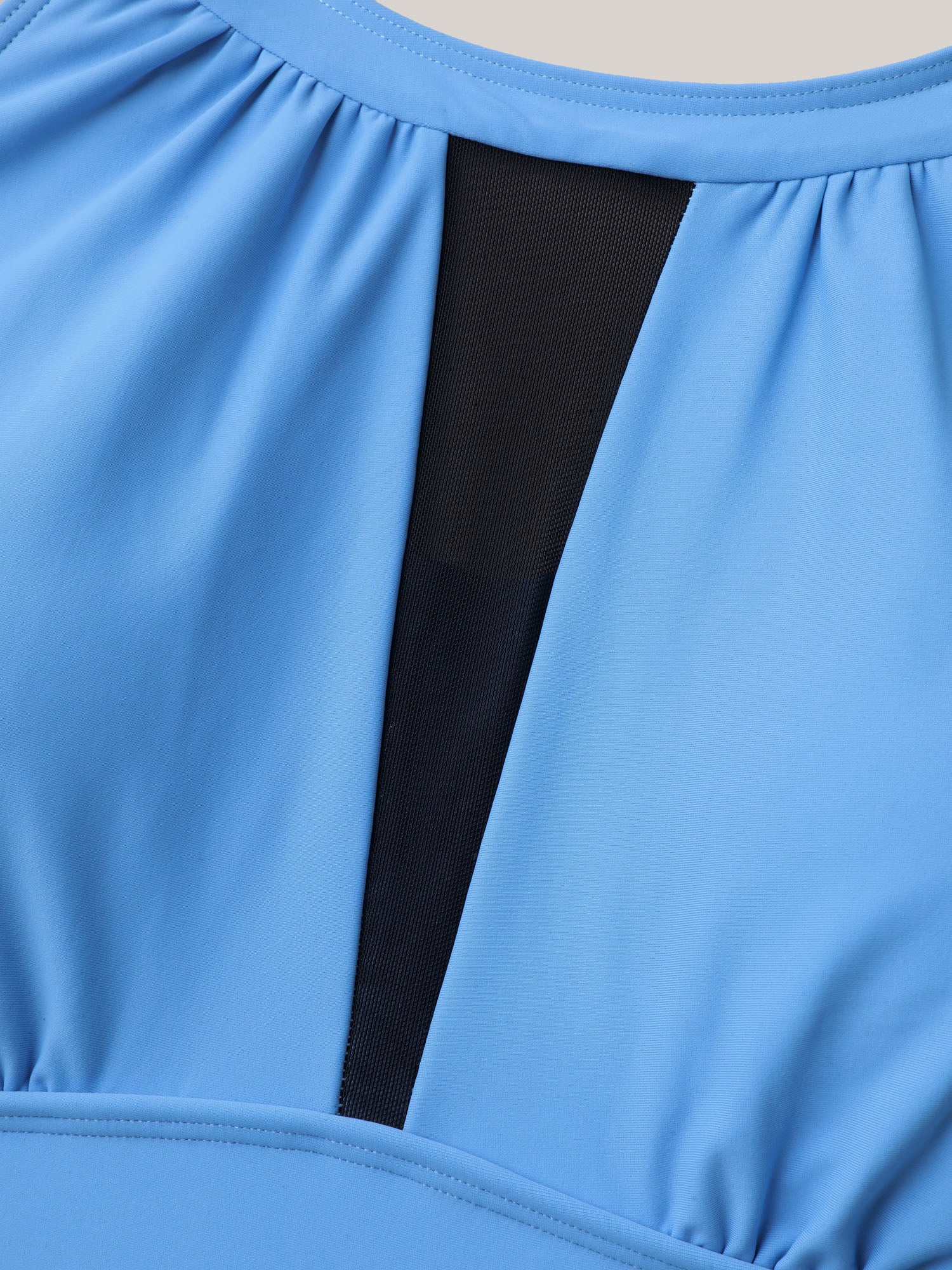 Spliced Color Block Ruched One-Piece Swimsuit