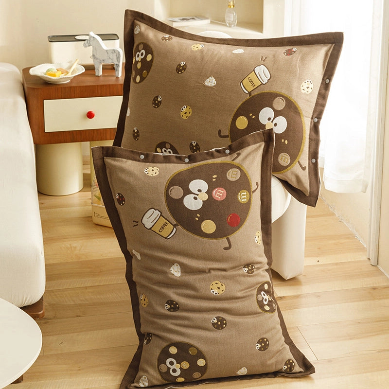 Cute Animal Letter Lattice Cotton Pillow Cases Couch & Sofa Decor