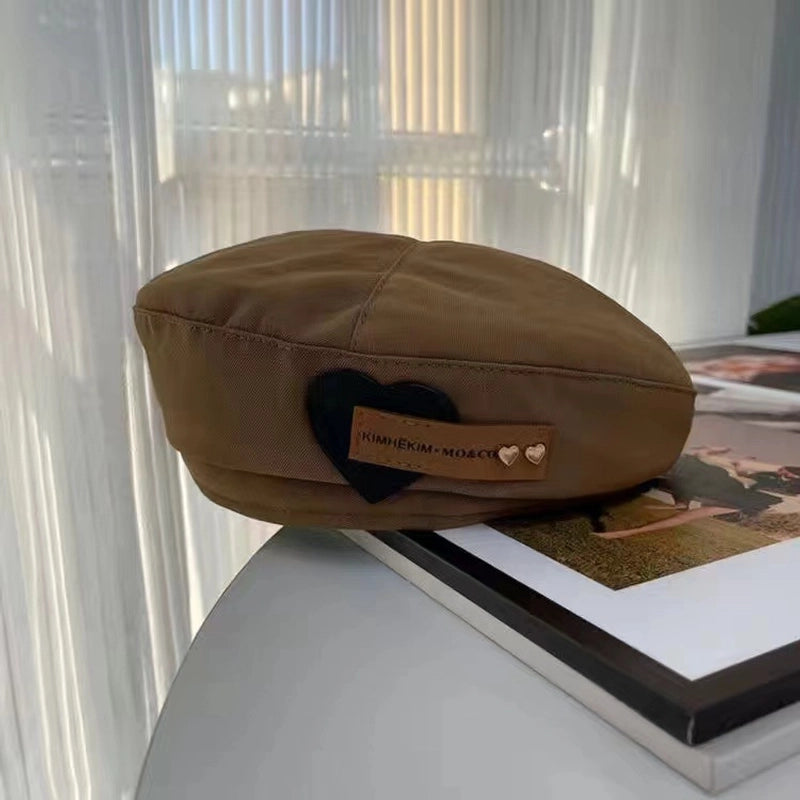Love Beret Love 2025 Women Autumn And Winter New Woolen Hat Big Head Circumference Face Small