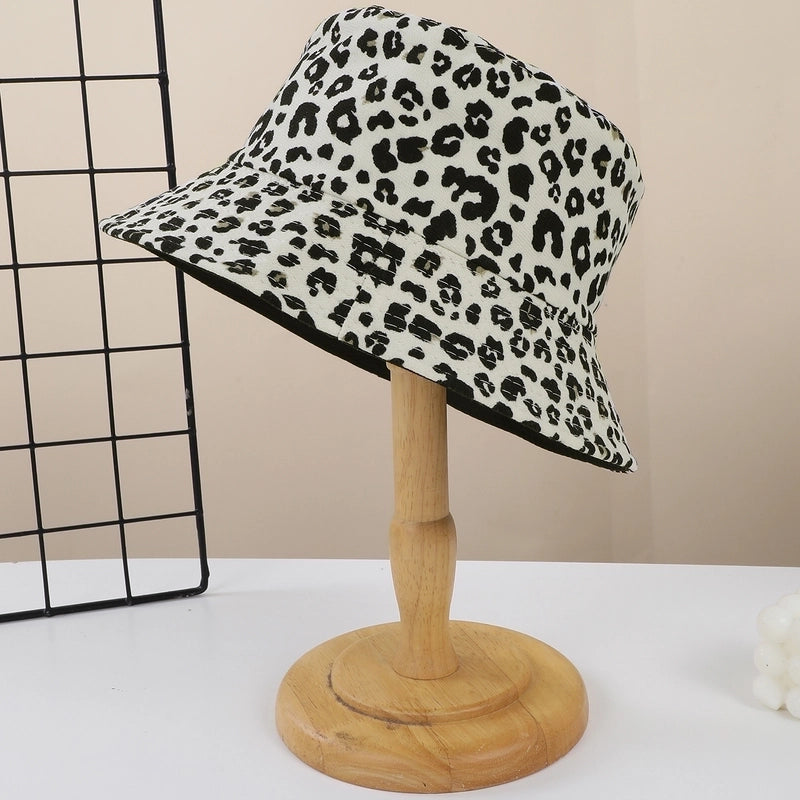 Unisex Casual Retro Leopard Wide Eaves Bucket Hat