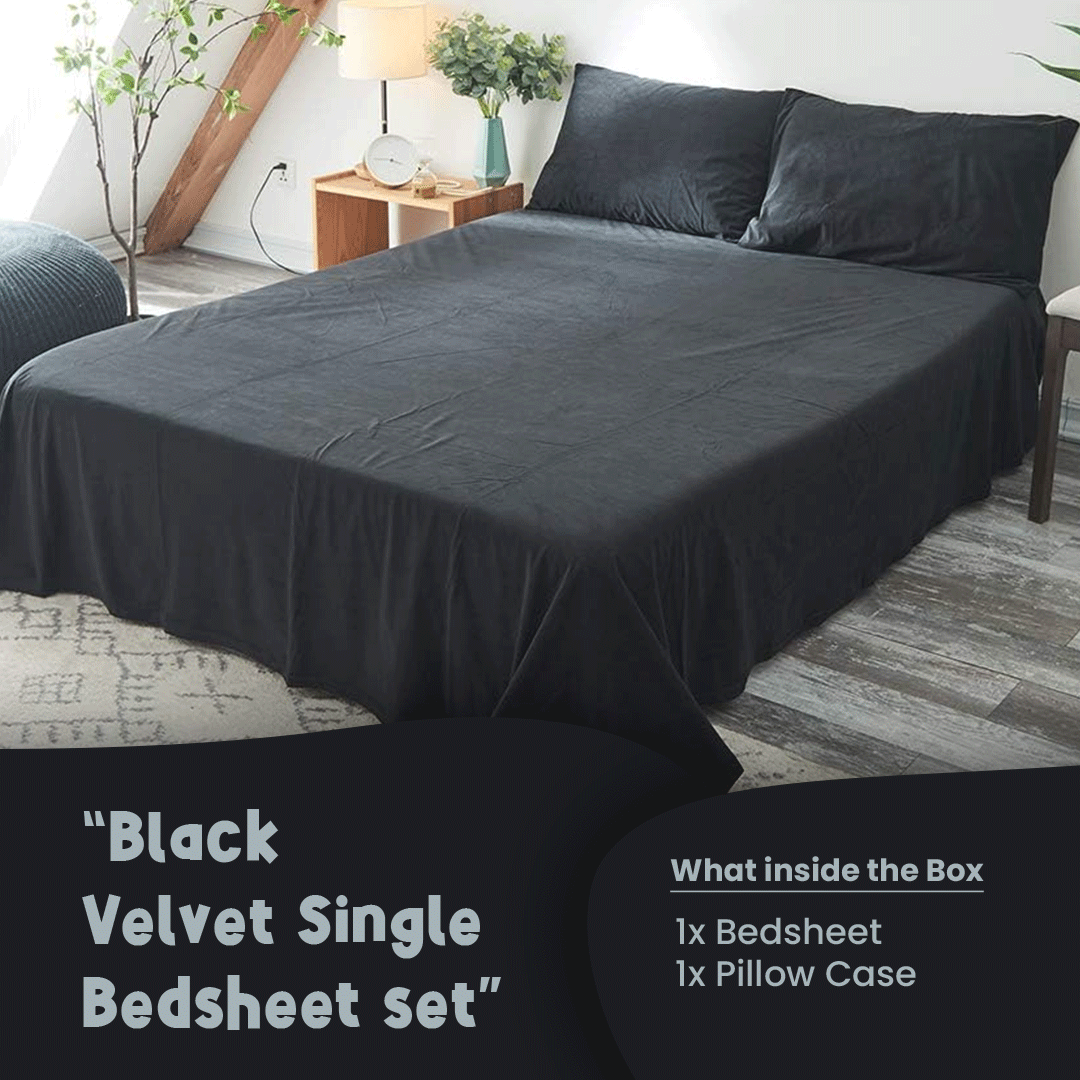 Black Velvet-Luxury Bed Sheet Set