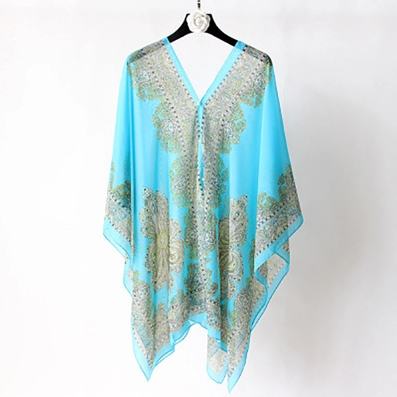 Women's Streetwear Geometric Chiffon Printing Shawl