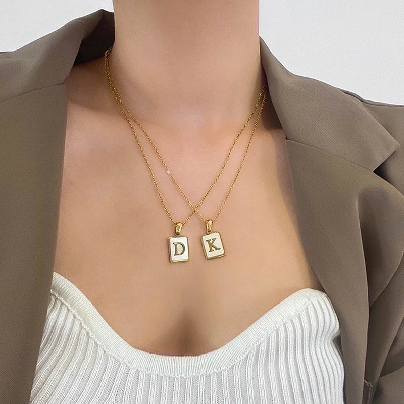 Casual Letter Titanium Steel Metal Pendant Necklace