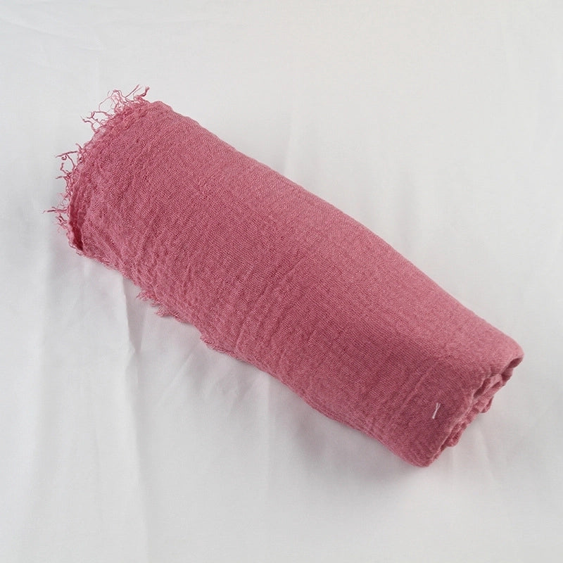 Women's Elegant Lady Minimalist Solid Color Cotton And Linen Scarf