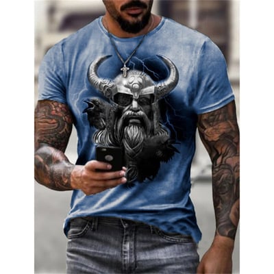 Viking warrior print T-shirt