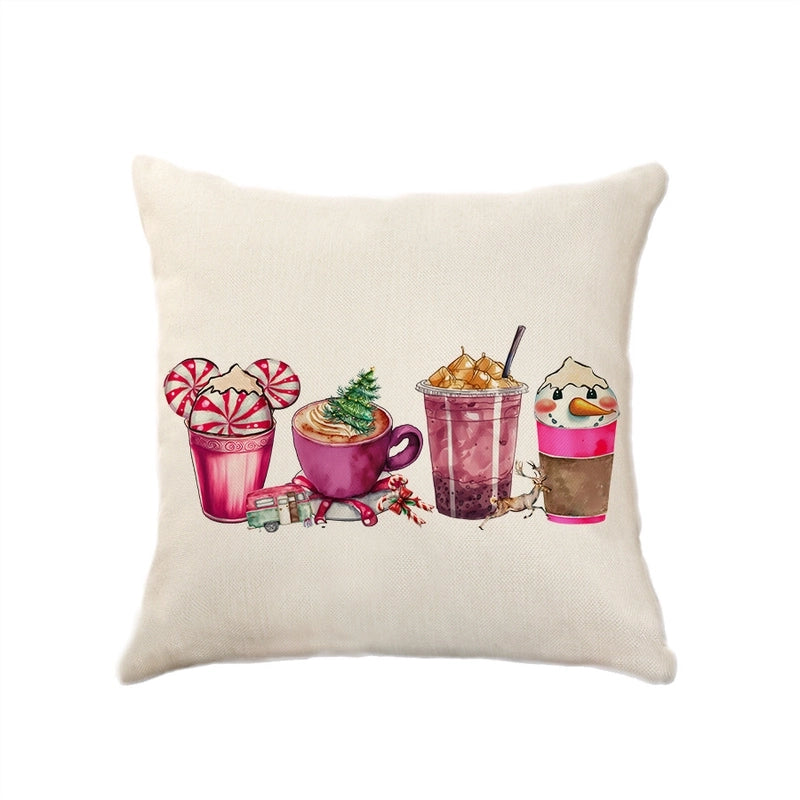 Christmas Vacation Letter Polyester Pillow Cases Couch & Sofa Decor