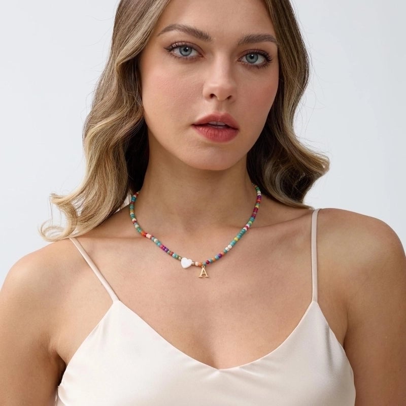 Cute Geometric 304 Stainless Steel Beaded Chain Pendant Necklace
