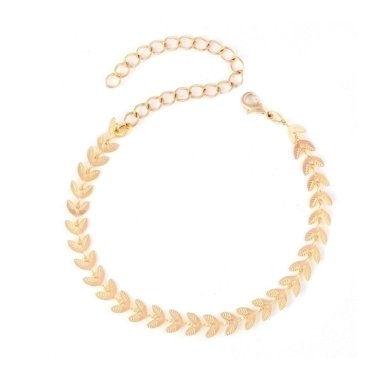 Minimalist Leaf 304 Stainless Steel 18K Gold Plated Bracelets In Bulk