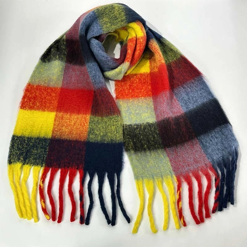 Women's Vacation Minimalist Multicolor Polyester Tassel Scarf