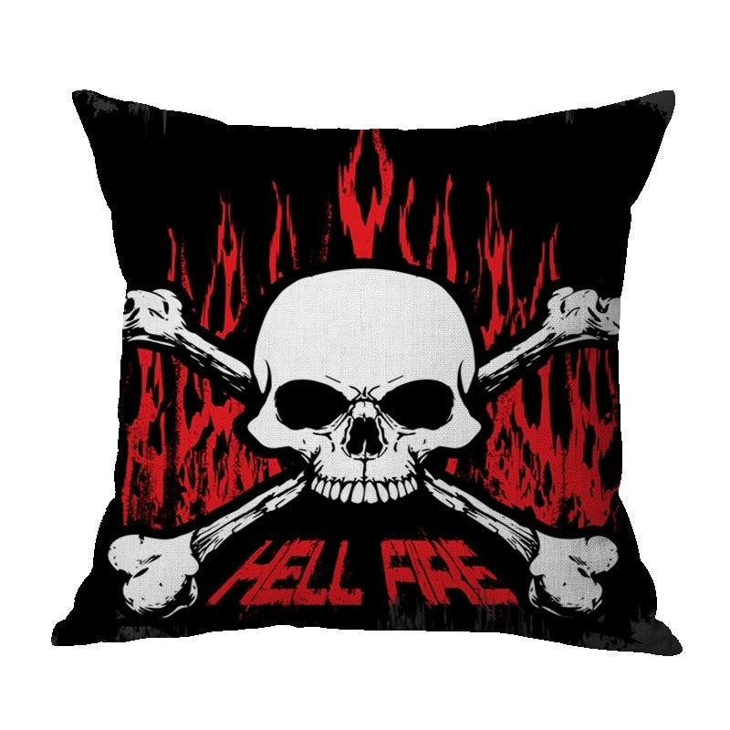 Halloween Punk Skull Linen Pillow Cases Couch & Sofa Decor