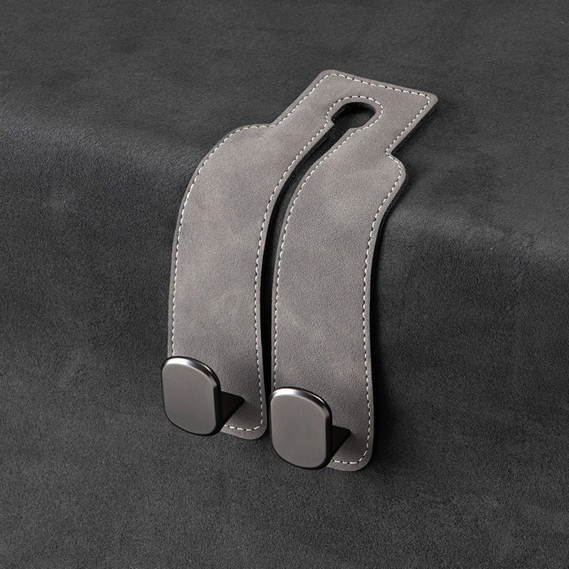 Car Hook Car Seat Back Upgrade Hidden Double Hook Suede Rear Car Bag Storage Hook