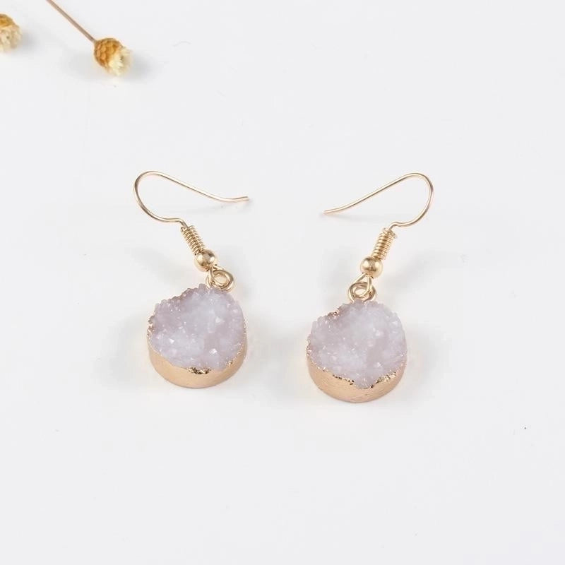 3 Pieces Womens Round Plastic  Resin Imitation Natural Stone Round  Earrings
