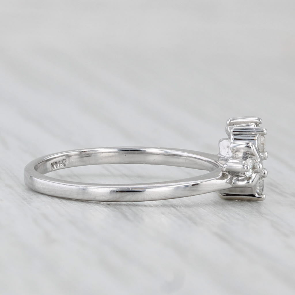 0.12ctw Diamond Ring Jacket Guard 14k White Gold Wedding Band Size 6