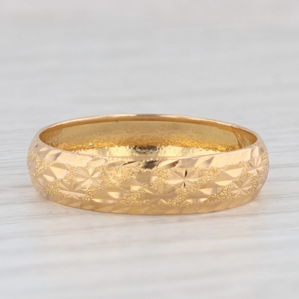 Textured Pattern Wedding Band 22k Yellow Gold Size 10.25-10.5 Ring