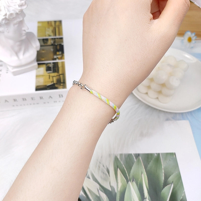 Minimalist Geometric Titanium Steel No Inlaid Stainless Steel Bracelets In Bulk