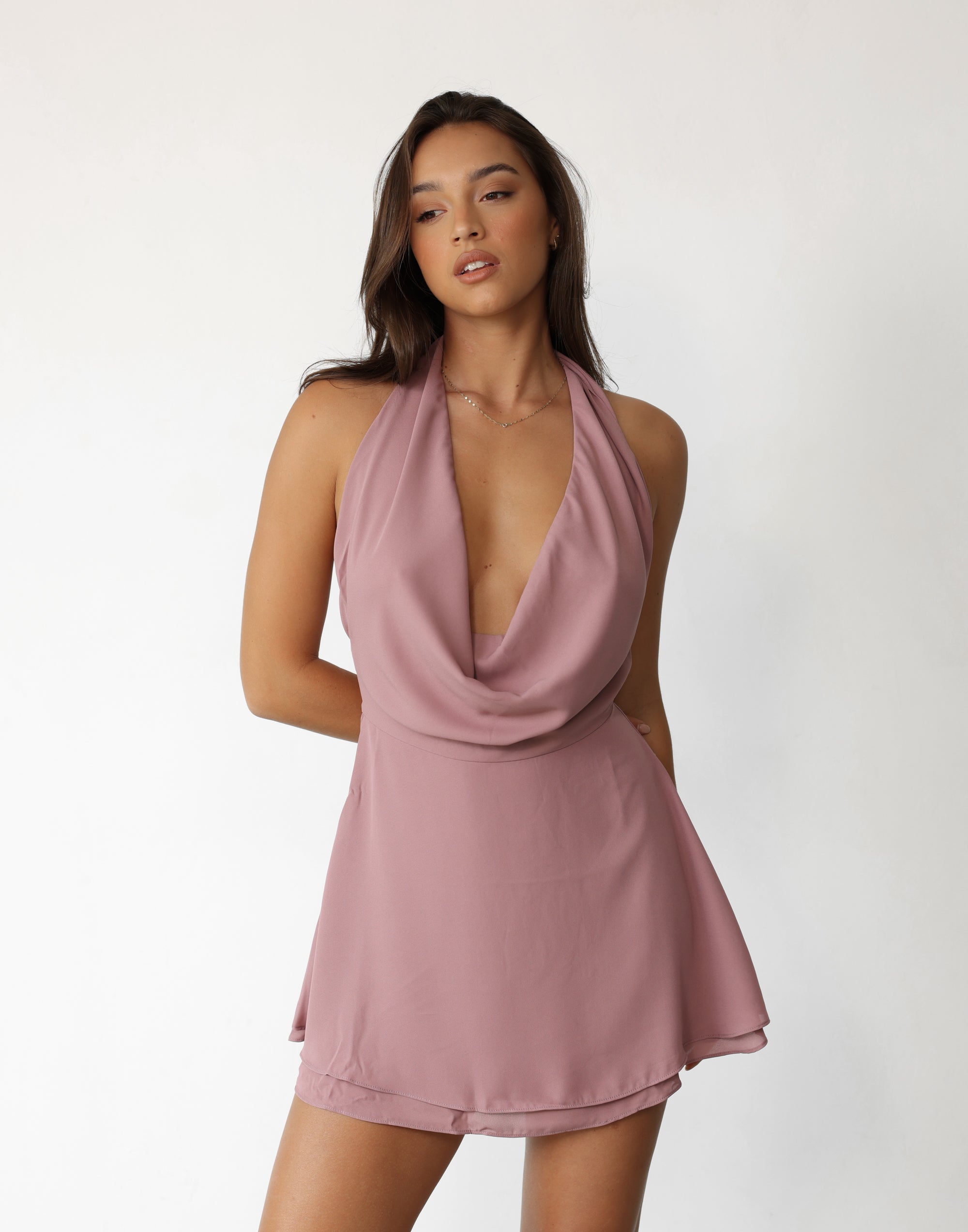 Kyeesha Mini Dress (Dark Mauve)