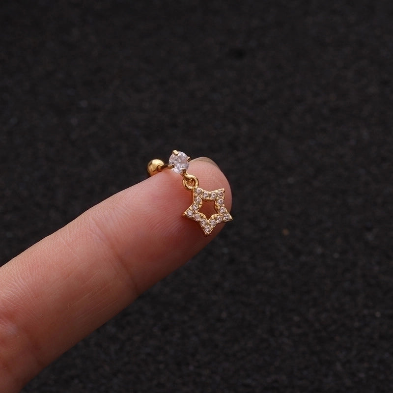 Ear Cartilage Rings & Studs Fashion Pentagram Copper