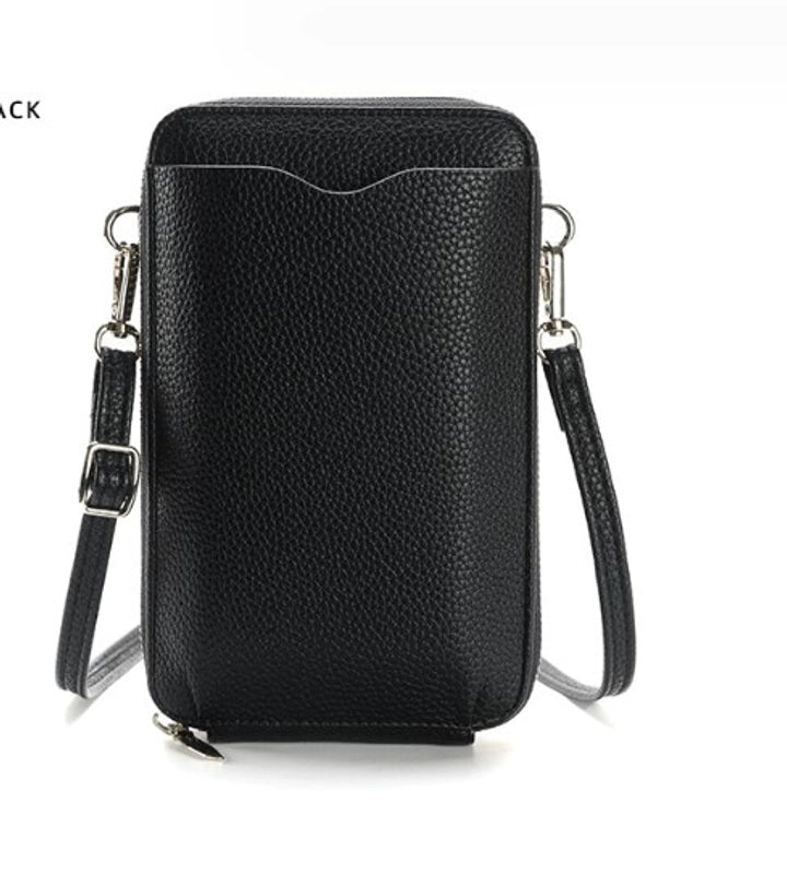 Women's Pu Leather Solid Color Basic Square Zipper Phone Wallets