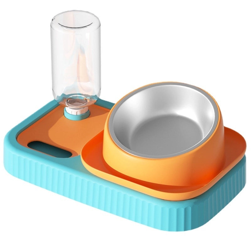 Minimalist PP Stainless Steel Color Block Solid Color Pet Tableware