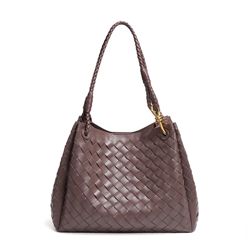 Women's Large Pu Leather Solid Color Elegant Streetwear Square Magnetic Buckle Handbag