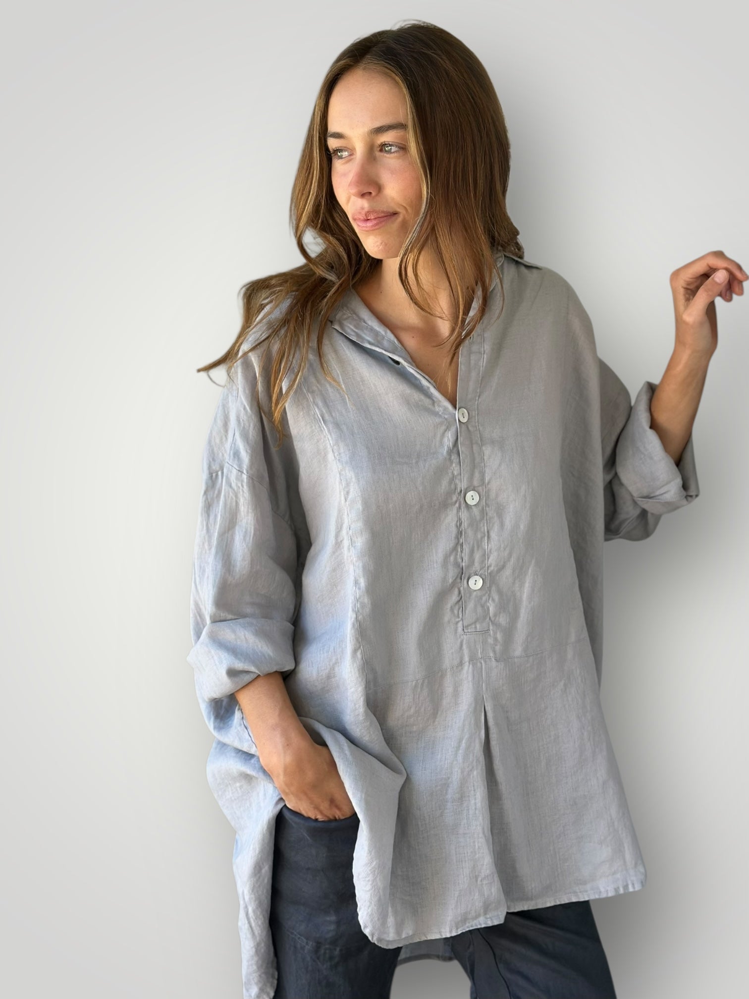 megan shirt-soft grey