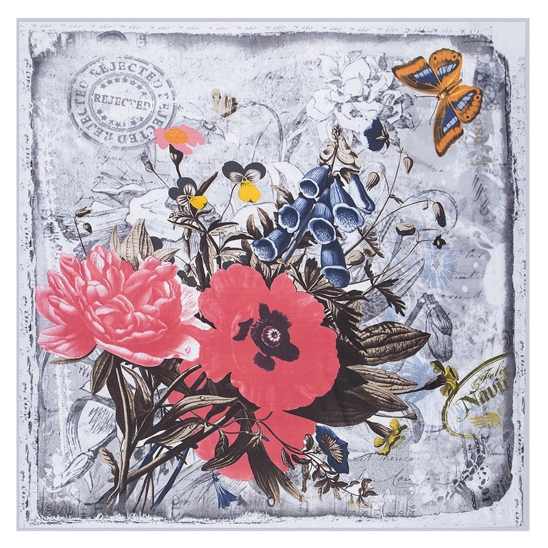 Fashion 130cm Female Twill Imitation Silk Square Print Shawl Scarf