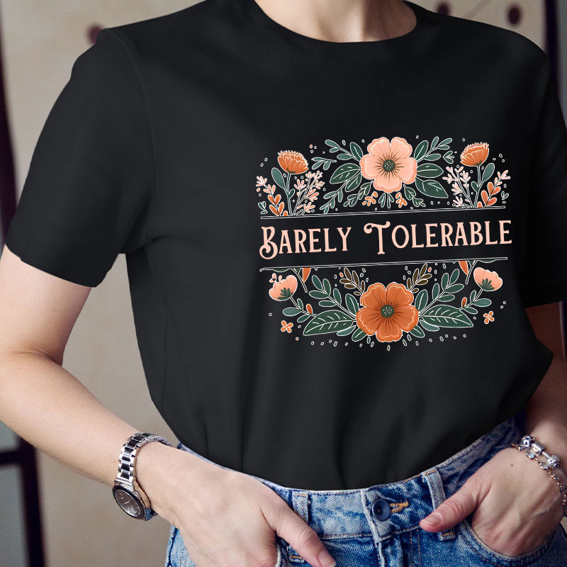 Barely Tolerable Book Lover Classic Literature Teacher T-Shirt