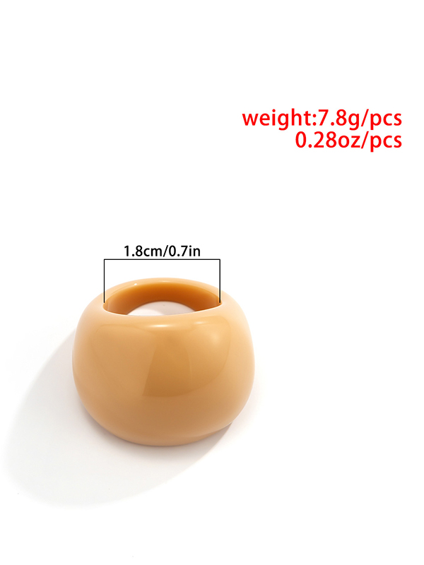 Solid Color Geometric Resin Rings Accessories