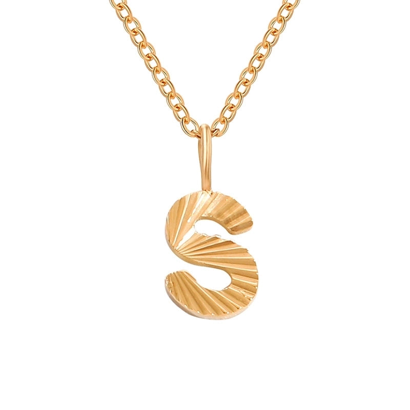 Minimalist Letter Stainless Steel Pendant Necklace In Bulk