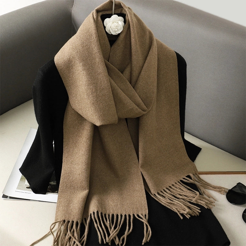 Women's Elegant Solid Color Imitation Cashmere Scarf