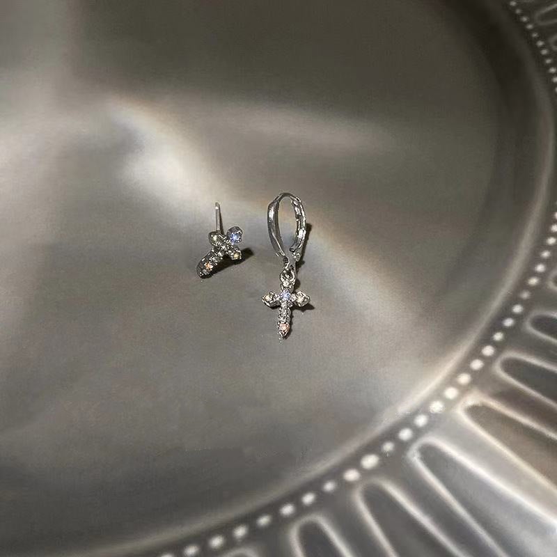 Crystal Cross Earring
