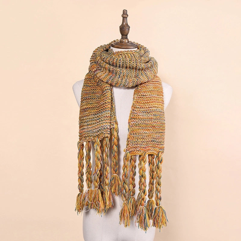Knitted Wool Scarf Women's Winter New Student Long Warm High-grade Scarf