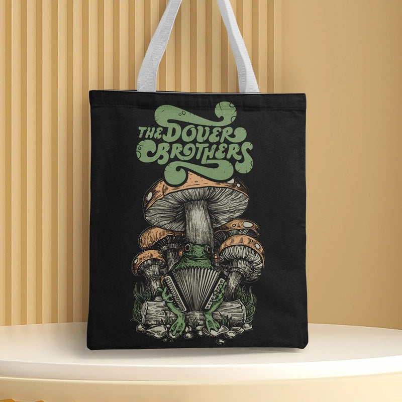 Women's Medium Canvas Frog Basic Classic Style Square Open Canvas Bag