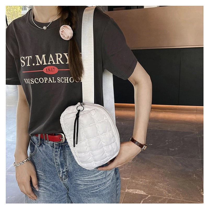 Women's Small Pu Leather Solid Color Elegant Square Zipper Crossbody Bag
