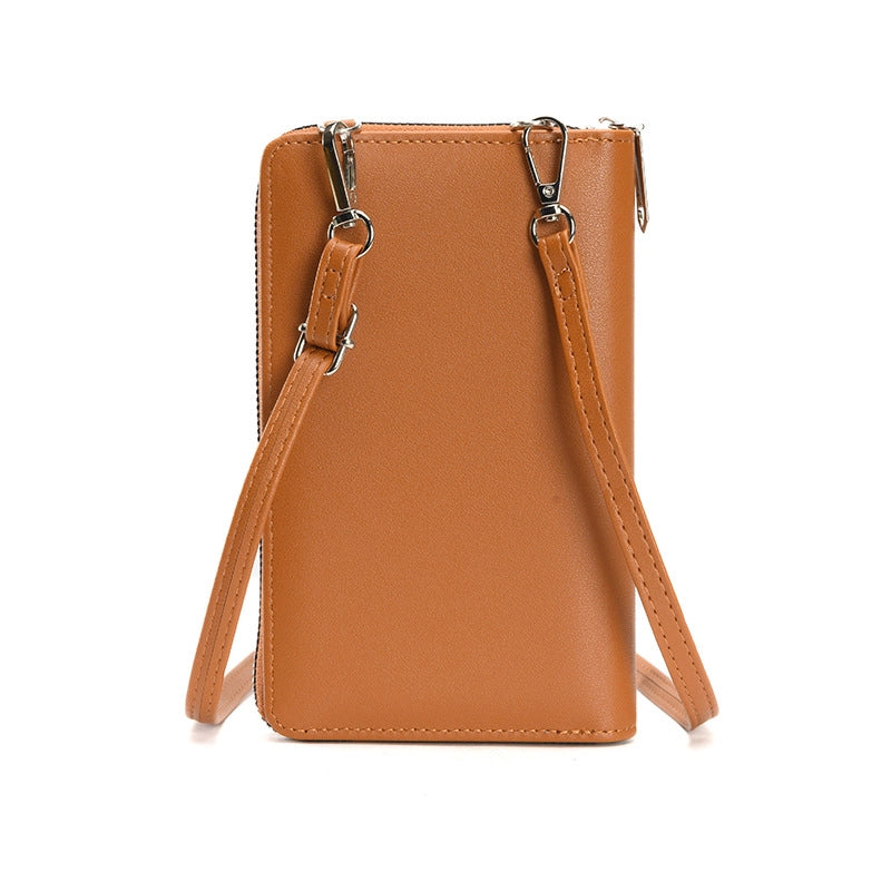 Women's Small Pu Leather Solid Color Basic Classic Style Square Flip Cover Phone Wallets