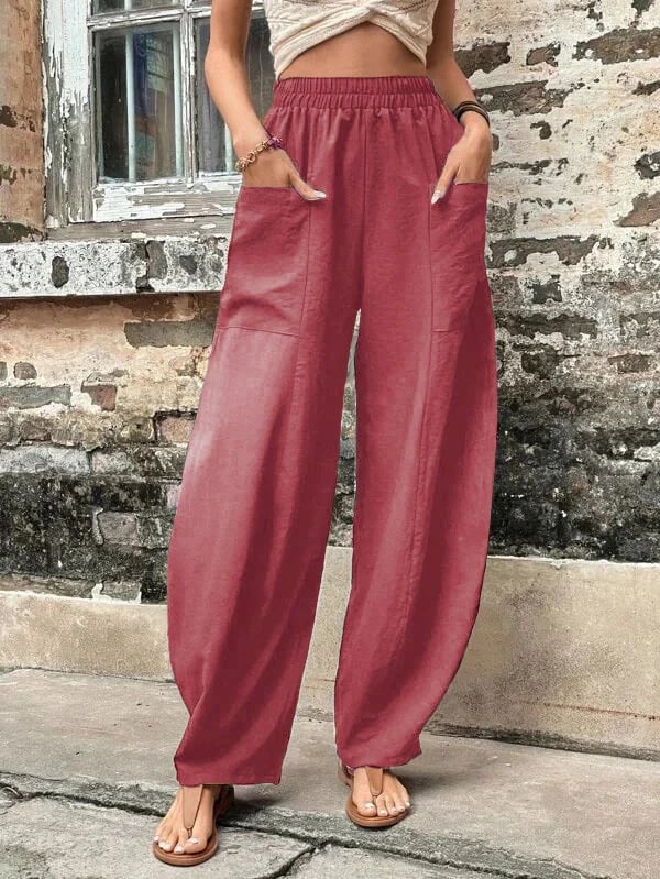 🔥49% OFF🔥Women's Pocket Casual Elastic Pants