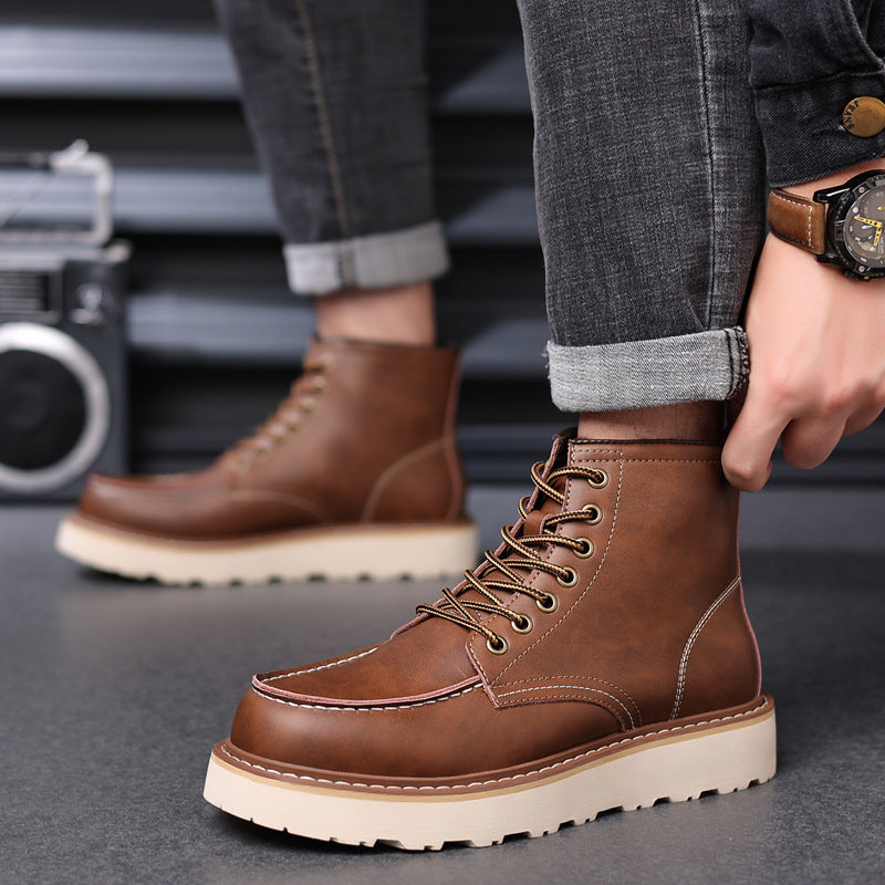 Men's Leather British Style Martin Boots