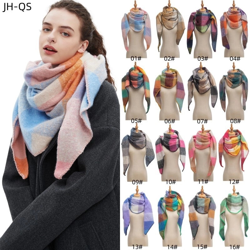Women's Casual Minimalist Lattice Polyester Scarf