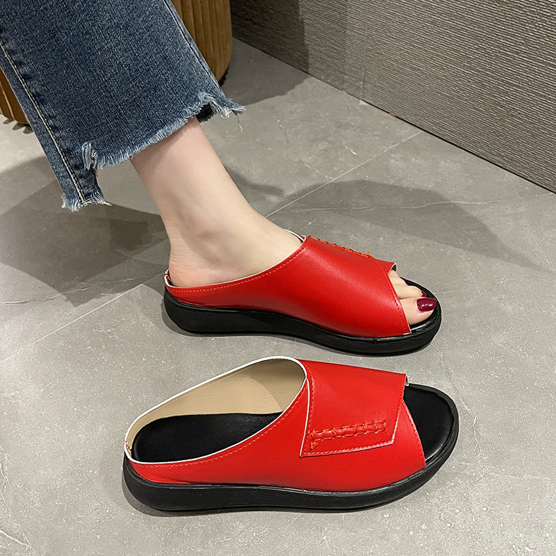 2023 WOMEN'S NEW THICK-BOTTOMED FISH MOUTH SLIPPERS