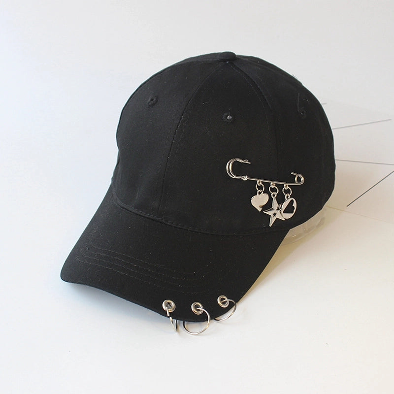 Hat Women's Korean Style Personality Chain Iron Ring Cap Student Children's Baseball Cap Spring And Summer Parent-Child Sunshade