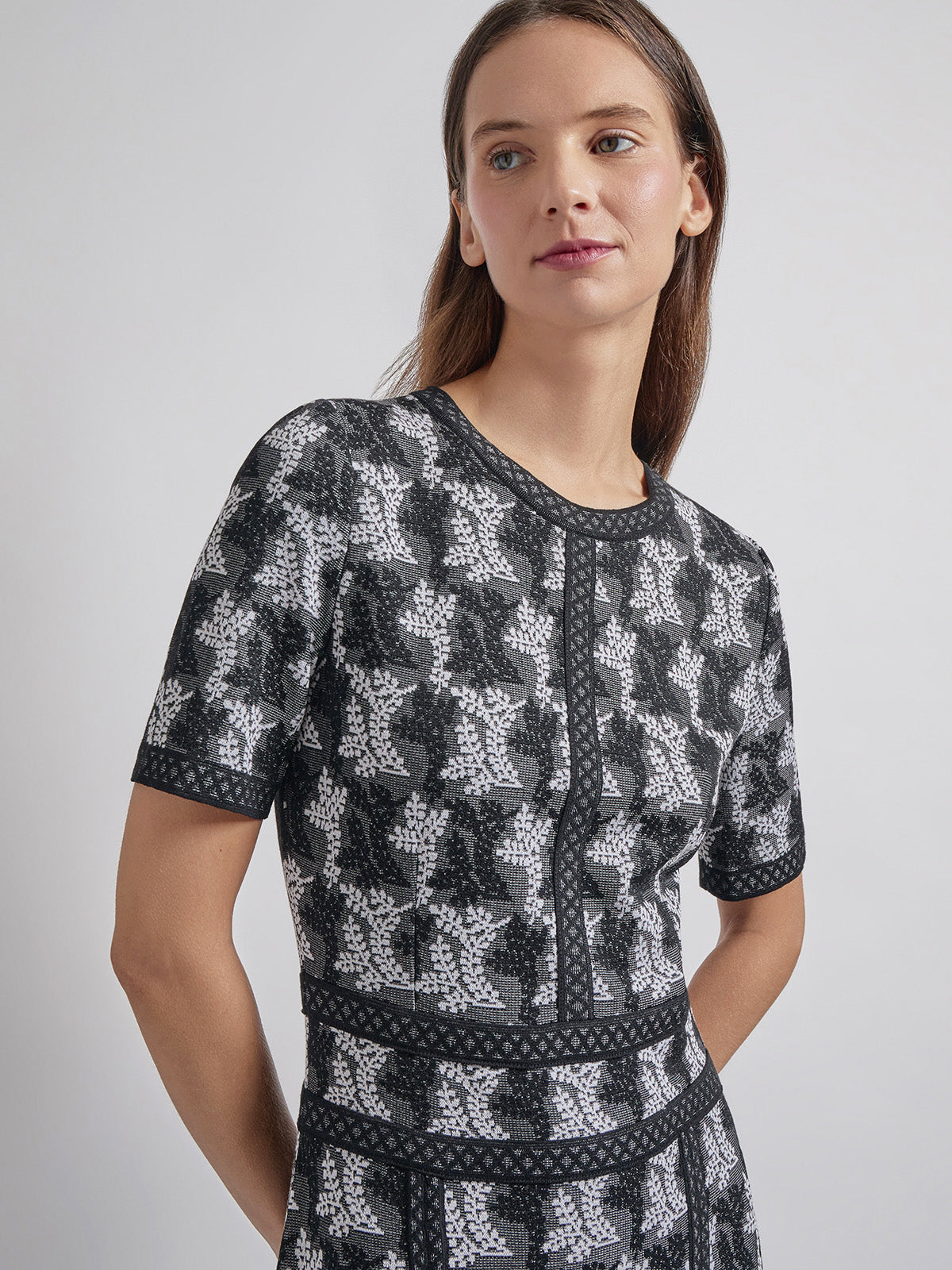 Fit & Flare Intarsia Knit Dress - Modern Fit