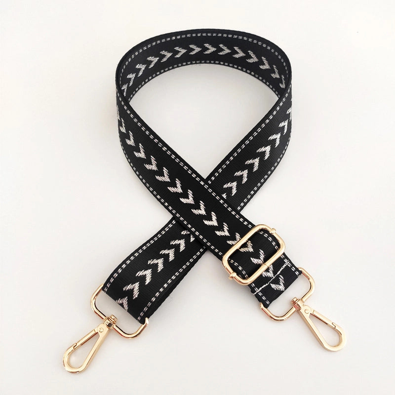 New Nylon Silver String Arrow Wide Shoulder Strap Adjustable Shoulder Crossbody Women Bag Accessories Bag Strap Replacement Long Strap