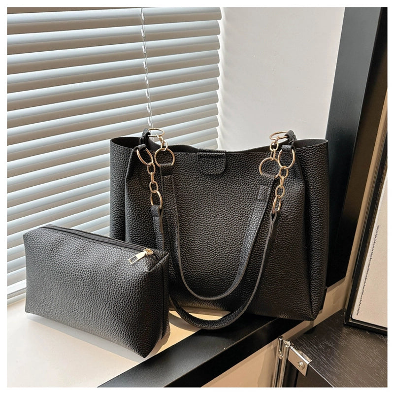 Women's Two-Piece Simple Fashionable Summer New Fashionable Commuter Large Capacity Casual Shoulder Tote Bag