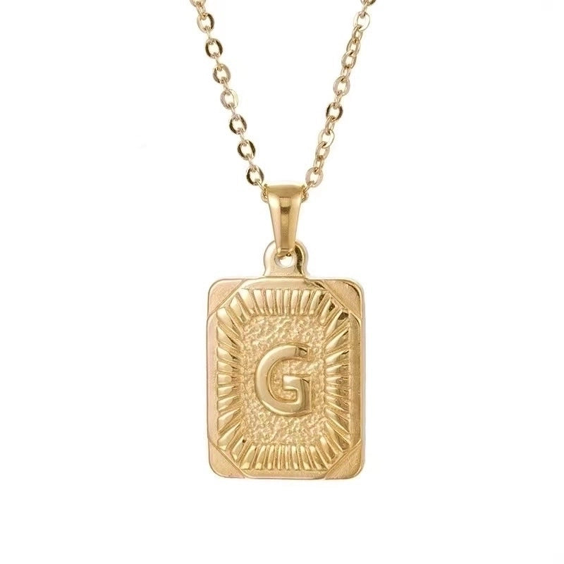 Hip-hop Letter Titanium Steel Plating Gold Plated Pendant Necklace