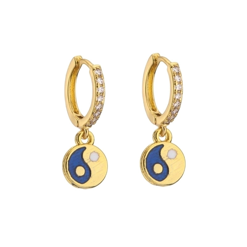 Cute Heart Plating Copper Zircon Copper Earrings