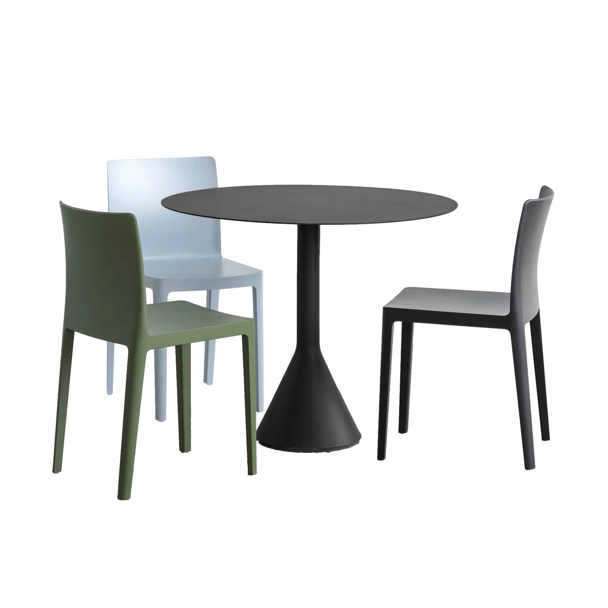 Palissade cone table 90 & Elementaire chair Outdoor Cafe set