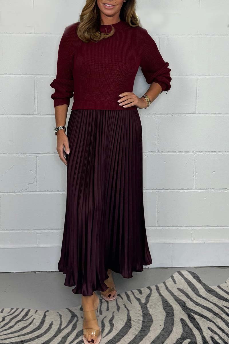 💃2025 Hot Sale - 50% OFF🔥Women’s Stylish and Elegant Round-neck Pleated Dress